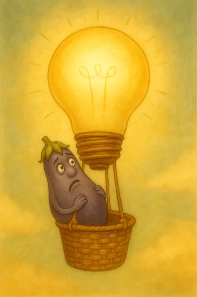 aubergine mongolfiere ampoule